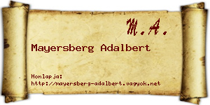 Mayersberg Adalbert névjegykártya